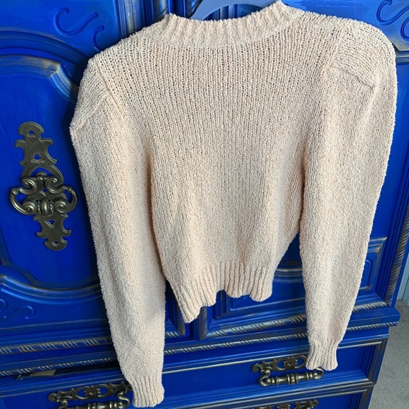 Zara Knit Blush Peach Crop Pullover Sweater Sz S - Picture 2 of 2